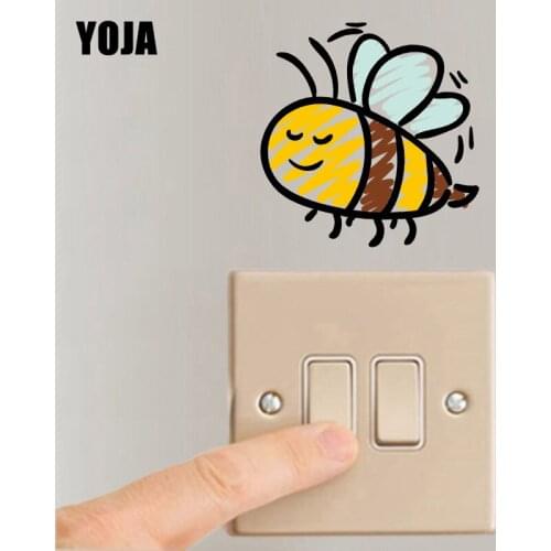 YOJA Cartoon Bee Kids Room Bedroom Interesting Decor Decals Switch Wall Sticker 12ss0248