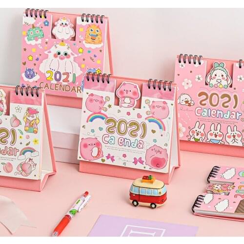 2020/2021 Unicorn Series Desktop Calendar Cartoon Animal Double Schedule Schedule Planner Annual Agenda Organizer Office
