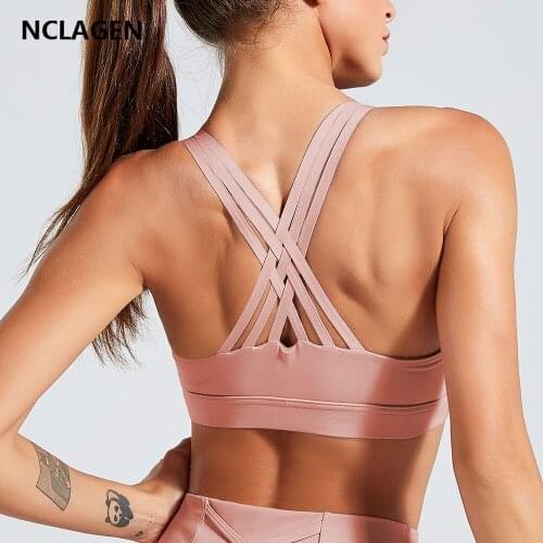 NCLAGEN yoga bra Shockproof Motion Crossing Vest Nothing Steel Ring Motion Bodybuilding Bras Beautiful Back Type Vest top sport