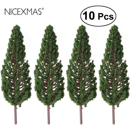 NICEXMAS 10pcs Model Trees Simulation Park Street Diorama Scenery Layout Miniature Landscape Scenery Home Garden Decoration