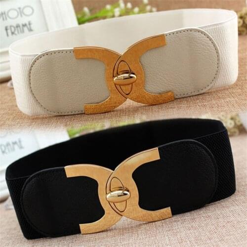 2020 New Fashion Korean Style Buckle Elastic Wide Belt Wide Cummerbund Strap Belt Waist Female Women Accessories