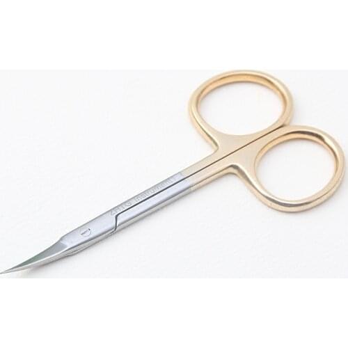 Korean style double eyelid scissors with gold handle Stainless steel fine sharp instruments Beauty scissors