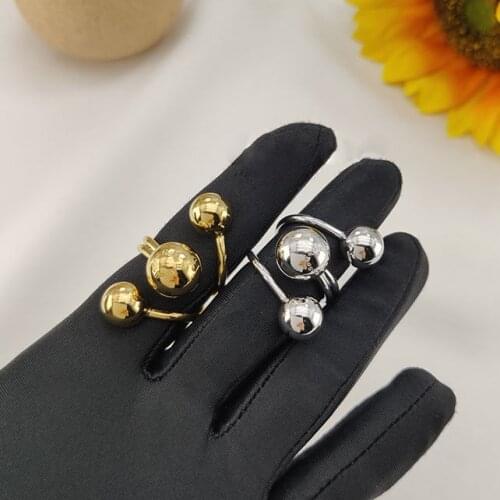 Original Stranger Personality Ball Finger Rings For Women Cool Special Creative Irregular Gold Ring Jewelries Girls Gifts