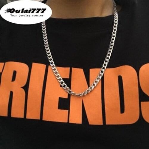 Oulai777 mens necklaces stainless steel pride Steel color necklace Europe and America Male accessories chains necklace fashion