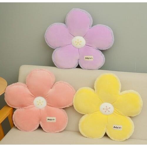 Kawaii Flower Seat Cushion Stuffed Sunflower Lumbar Support Pillow Home Decor Soft Sofa Waist Cushion Birthday Gift For Girl Kid