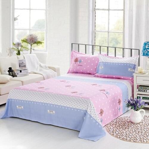 Bed Sheet + Pillowcase Decoration Brand 100% Cotton Bedspread Home Bed Sheet Spinning Bed Sheet New Pattern Protection Bedspread
