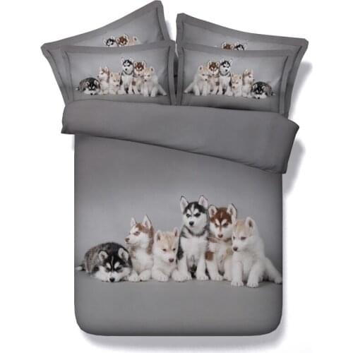 3D Dog print Bedding sets quilt duvet cover set bed sheets spread bedspread linen California King Queen size full twin kids 4PCS