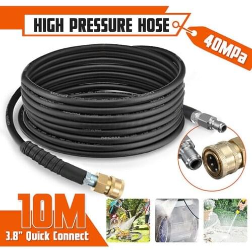 10M High Pressure Water Cleaning Hose 5800PSI Outlet Rubber Hose Cleaning Pipe Garden Vehicle Clean Washing Tools