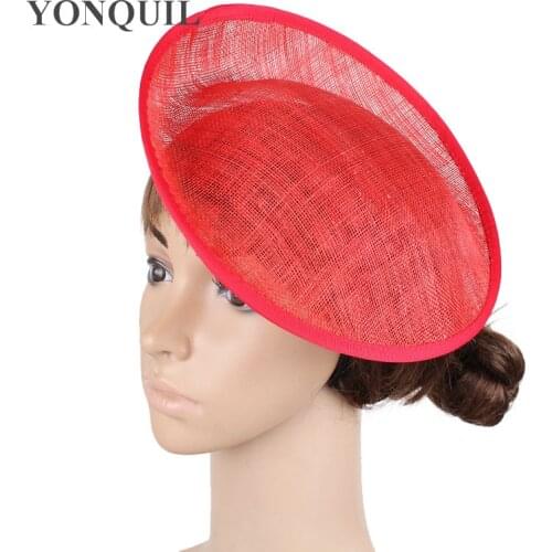 Red 25Cm Sinamay Fascinator Base for Gril Making Derby Fascinators Kentucky Party Hat Millinery Material or 18 Colors for Select
