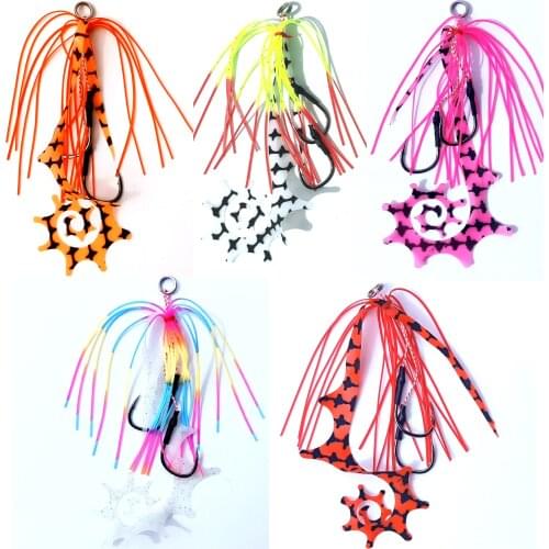 Silicone Skirt Rubber jig skirt hooks Snapper/Kabura/Bottom jig Assist hook jigging hook sea fishing hook Jig head hook