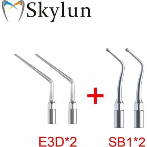 4PCS Dental Ultrasonic Scaler Tips E3D SB1 New Dental Diamond Coated Endodontic Endo Tip Compatible Woodpecker/EMS