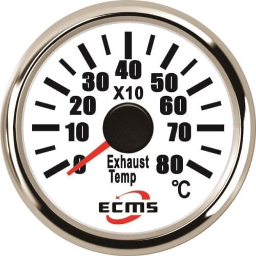 Marine Car Exhaust TEMP With Current Pick-Up Unit 0-800 degrees Celsius 52mm Chrome Bezel White 800-00266