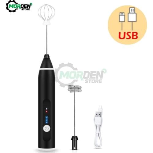 Egg Beater Electric Coffee Mixer Rechargeable Milk Shaker Maker Frother Foamer USB Charging Handheld 3-Speed Adjustable Blender