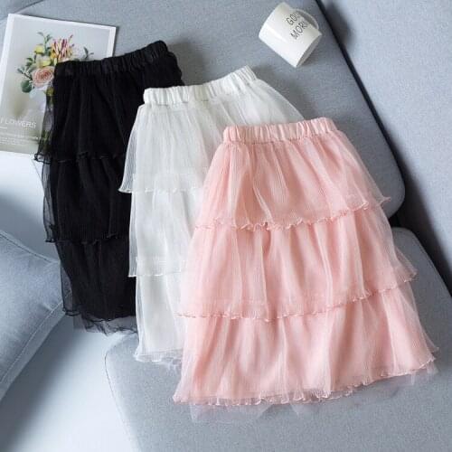 4-14 Years Spring Fall Summer Girls Princess Skirts Pettiskirt Children Mesh Girl Skirt Fantasia Tutus Puff Princess Long Skirt