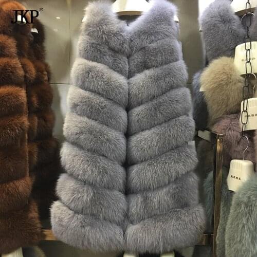 Winter womens real Natrual Fox Fur vest Full Fox fur leather overcoat girls outerwear Fur Vest coat