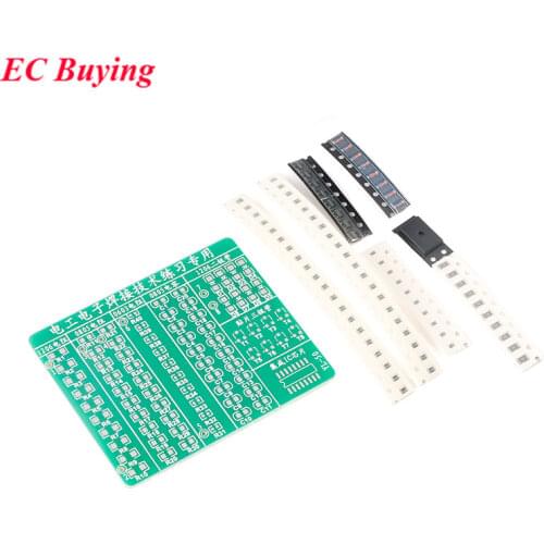 SMT SMD Component Welding Practice Board Soldering Practice DIY Kit 65x53mm DIY Parts Kits for Self-Assembly