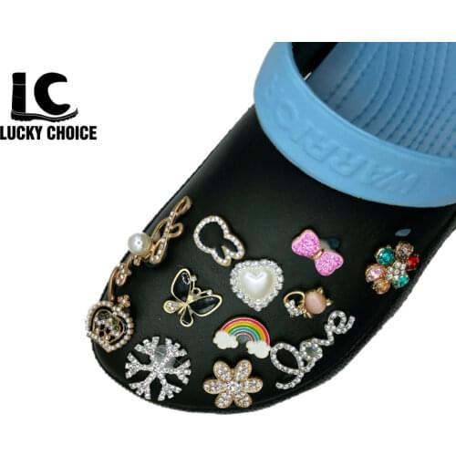 1pc Random Shoes Charm Designer for JIBZ Accessories Decoration for Croc Jeans Pendant Buckle Rhinestone Croc Charms Designer