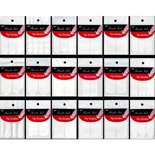 18 Sheets French Smile Tip Guides Pedicure DIY Nail Art Stickers Form Geometry Stripe Stencil Manicure Tool for UV Gel Polish