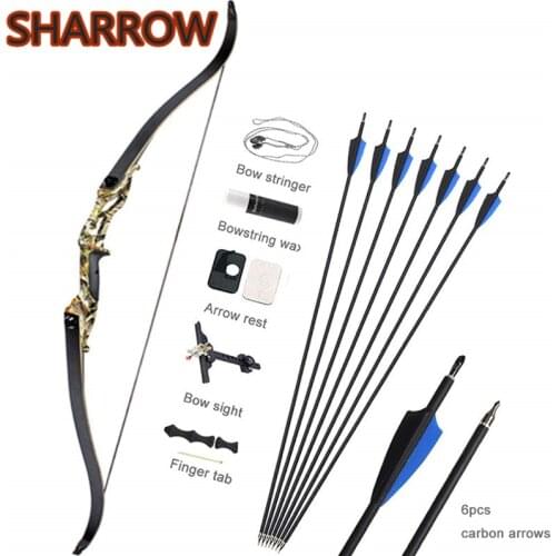56" Takedown Recurve Bow Arrow Set 30-50lbs Archery Adult Hunting Bow Target Practice Competition Longbow Shooting Accessories