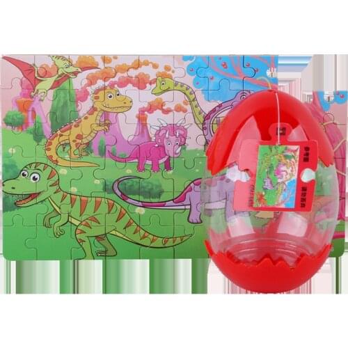 60pcs Wooden Puzzles Dinosaur Egg Packaging Dinosaurs Puzzle Jigsaw Board Educational Toys For Kids Puzzles Gifts