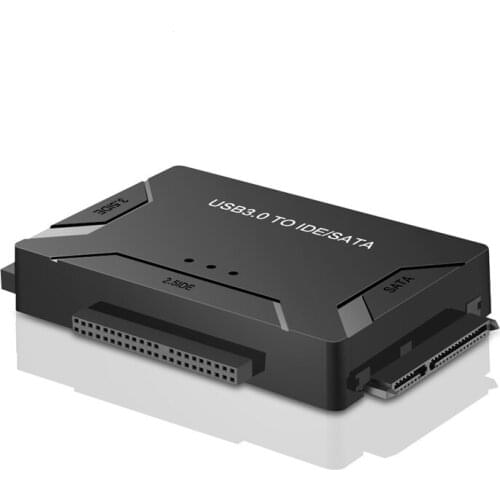 3 in 1 USB 3.0 to SATA IDE ATA Data Adapterfor PC Laptop 2.5" 3.5" Hard Disk Driver HDD SSD Converter With Power Adapter 12V 2A