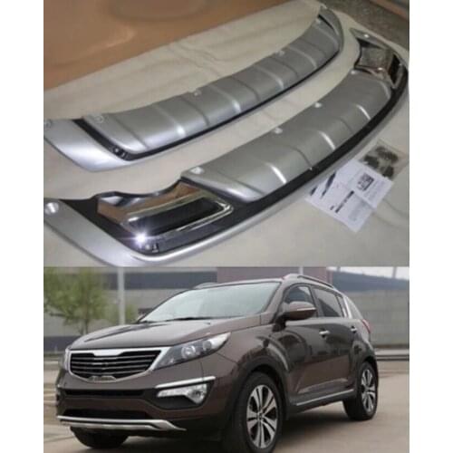 Free shipping 2 pcs Front ABS Chrome Rear Bumper Guard Protector Skid Plate for Kia Sportage R 2010 2011 2012 2013 2014 20152016