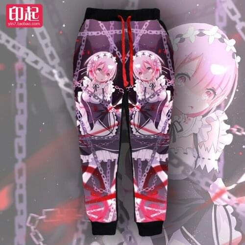 Anime Cosplay Ram / Rem Japanese fashion pants casual trousers Slim pant male and female models