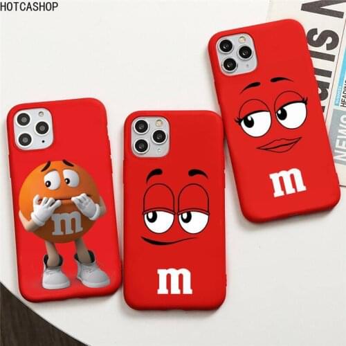 M&Ms Chocolate Phone Case for iphone 12 pro max mini 11 pro XS MAX 8 7 6 6S Plus X 5S SE 2020 XR red case