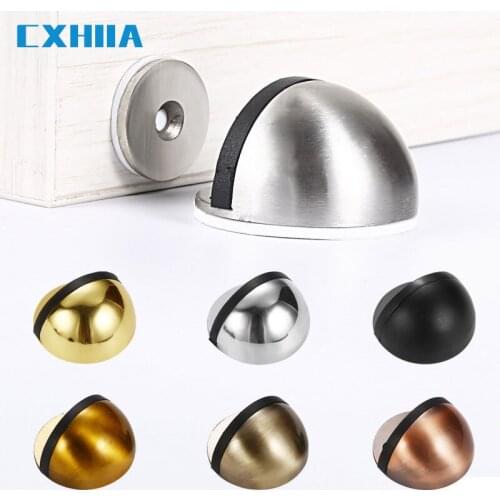 CXHIIA 304/201 Stainless Steel With Magnetic Non-Porous Door Bumper, Magnetic Rubber Semi-Circular Anti-Collision Door Top