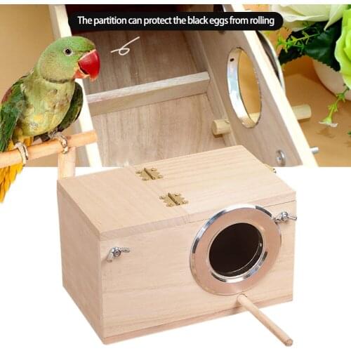 Wooden Bird Coop Wood Bird Breeding Box Bird House Nest Parrot Breeding Decorative Cages Pet Accessories Home Balcony Decor