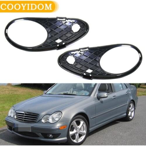 Chrome Car Front Bumper Fog Light Trim Cover For Mercedes Benz C230 2003-2007 2038850623 2038850523 Fog Light Frame cover trim