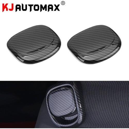 KJAUTOMAX For Mini Cooper F55 F56 Back Of The Chair Handle Decoration Black 2pcs Carbon fiber Texture ABS