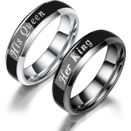 Stainless Ring Changing Color Rings Classic Temperature Sensing Ring Wide 6mm Smart Jewelry Accesories for Couple Rings