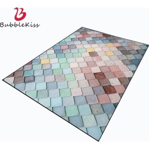 Bubble Kiss Nordic Style Gradient Colorful Mosaic Pattern Carpets Home Decor Girl Bedroom Customized Rugs Non-slip Floor Mat