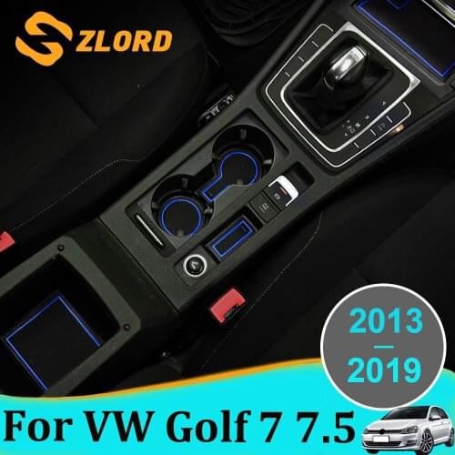 Anti-Slip Car Door Groove Mat For Volkswagen VW Golf 7 7.5 MK7 MK7.5 2013 - 2019 Silicon Gate Slot Pad Cup Mats