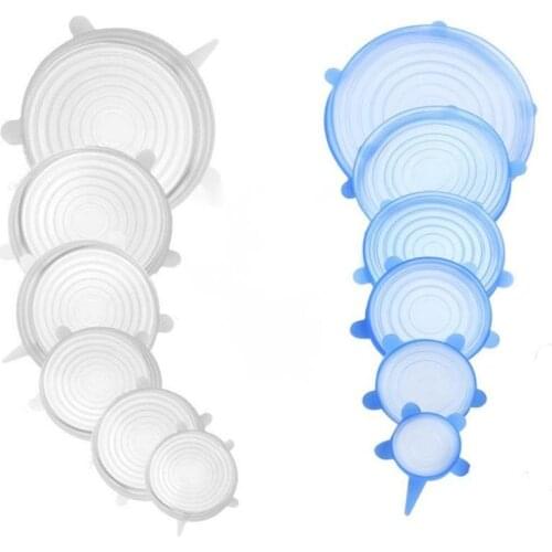 6 Pcs Silicone Cover Stretch Lids Reusable Food Wrap Covers Keeping Fresh Seal Bowl Kitchen Wrap Fresh Cookware Accessories