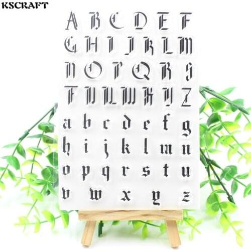 KSCRAFT Gothic Letters Transparent Clear Silicone Stamp/Seal for DIY scrapbooking/photo album Decorative clear stamp sheets 143
