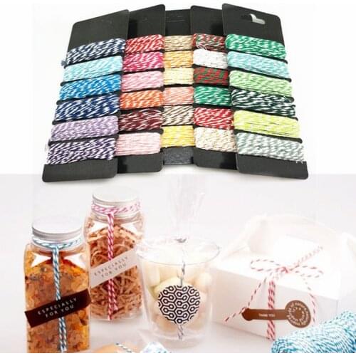 Hot new 4-layer thin mixed two-color Baker wrapped cotton rope gift packaging wedding birthday party DIY decoration 5BB5592
