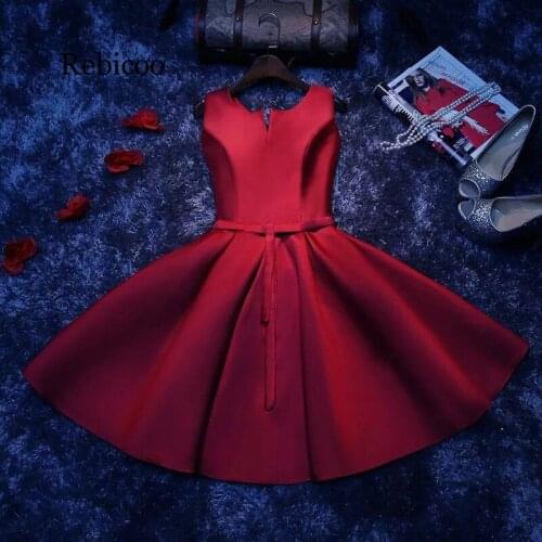 Fashion Dark Green/Blue Dresses Short Cheap Dress Scalloped Satin Lace-Up Built-In Bra Sexy Evening Party Gowns