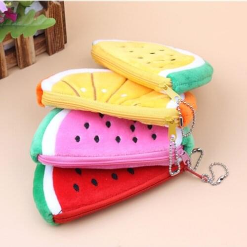 Cartoon Fresh Watermelon Coin Purses Ladys Fruits Money Bag Pouch Kids Purse Cute Little Girl Purses Student Pencilcase
