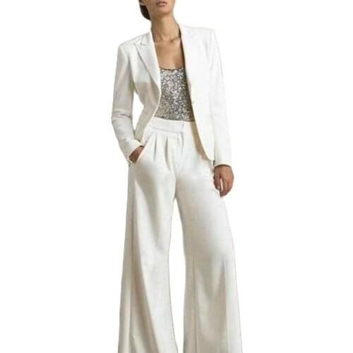 Jacket+Pants White Women Ladies Business Office Tuxedos Work Wear New Suit Causal Custom Made