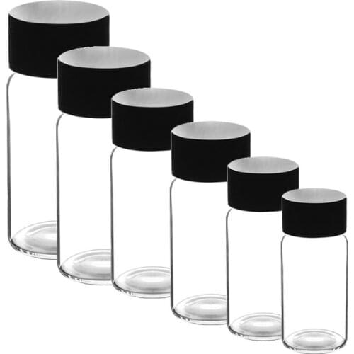 Transparent screw glass chemical reagent sample plexiglass bottle glass sample bottle sub bottling PE cover pad 3/4/5/8/10-50ml