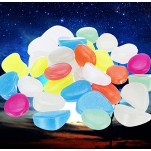 Mix Color Luminous Stones Glow in Dark Garden Decor Road Outdoor Fish Tank Decoration Pebble Rocks Aquarium H1014