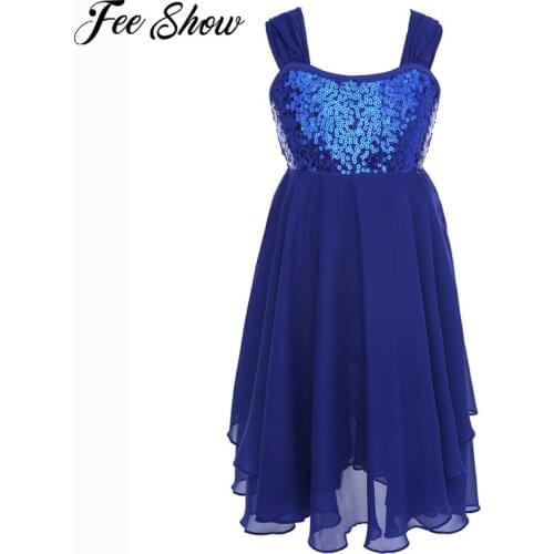 Toddler Kids Chiffon Sequins Adjustable Strap Ballet Tutu Dance Leotard Dress Ballerina Cute Girls Gymnastics Leotard Dress