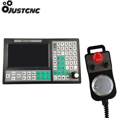 Special offer hot 5 axis offline CNC controller set 500KHz motion control system 7 inch screen emergency stop hand wheel