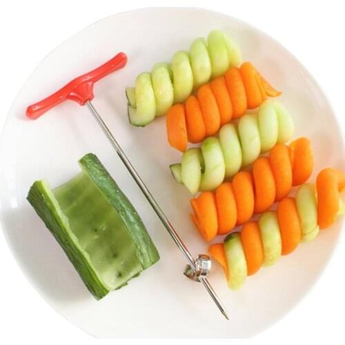 1PC Vegetables Spiral Knife Potato Carrot Cucumber Salad Chopper Easy Spiral Screw Slicer Cutter Spiralizer Kitchen Tools XB 136