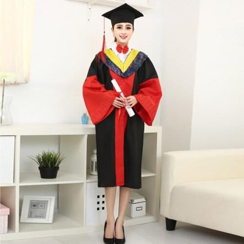 Students Performance Clothing Academic Dress Gown Dr. Cloth Graduated Bachelor Suits Dr. Cap