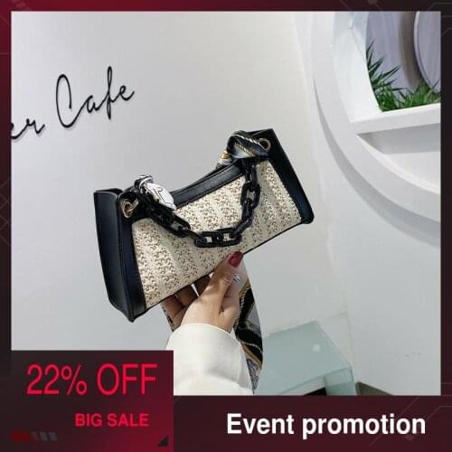 Bags For Women 2020 Luxury Handbags Chain ornament armpit Pocket money makeup with silk scarf shoulder strap hollowed out design