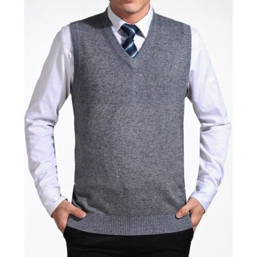Mens Sweater Fashion Sweater Vest Casual Vintage Sweater Wool Pullover Mens V-Neck Sleeveless Mens Clothes Plus Szie 3XL