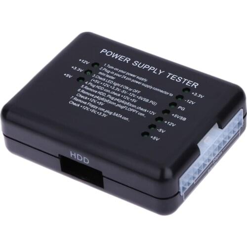 20/24 Pin PC Computer Power Supply Tester Checker LED for PSU ATX SATA HDD Meter Measuring for PC Compute 12V 5V 3.3V